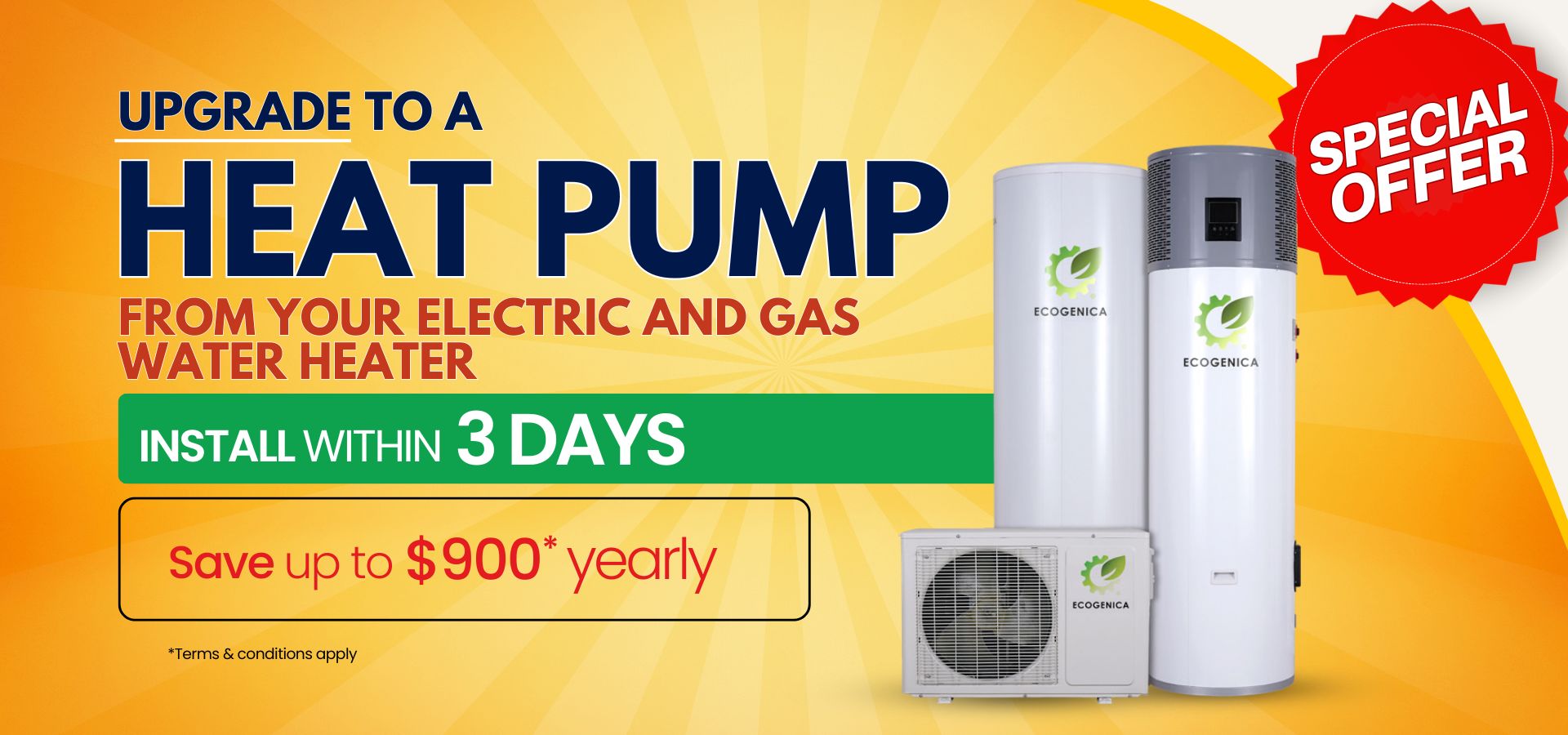 Special Offer - Upgrade to a Heat Pump from your Gas Water Heater